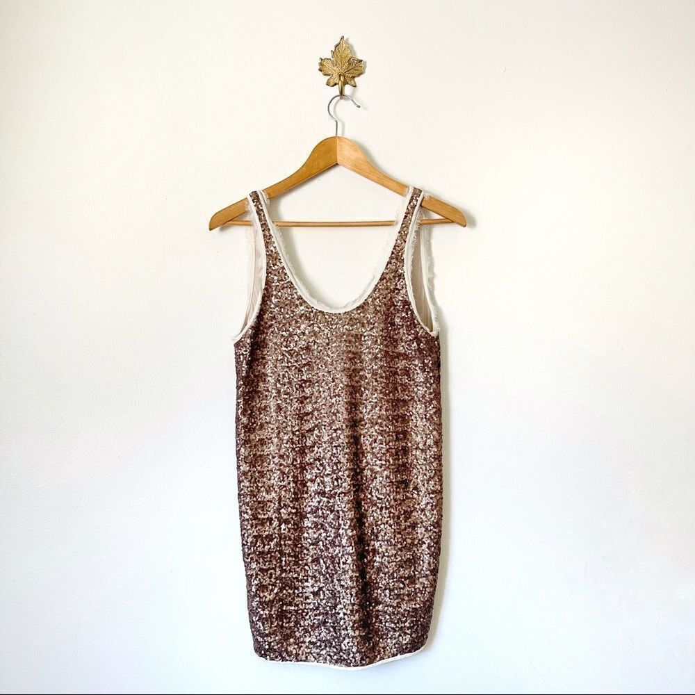 Wilfred Gold Sequin Mini party dress size XS preowned